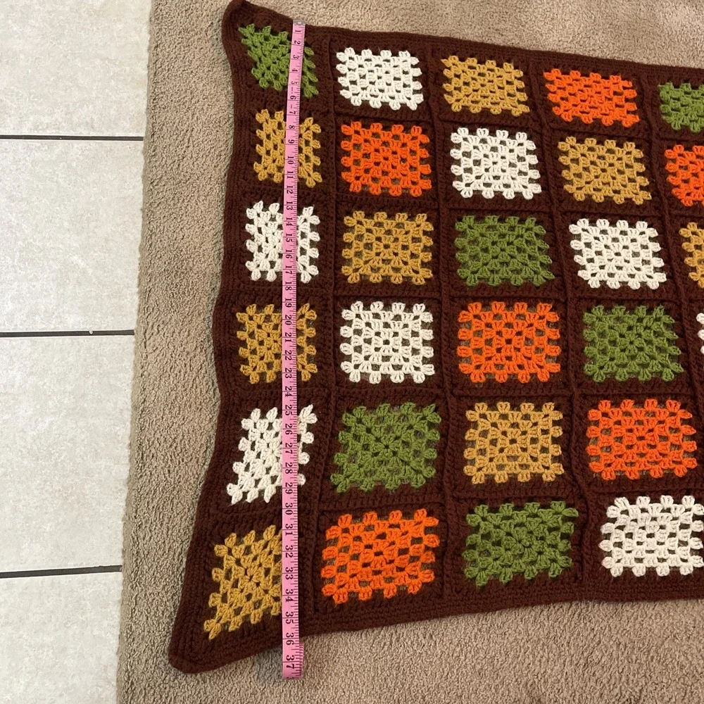 Handmade Granny Square Lap Blanket Or‎ Sofa Accent 81X41